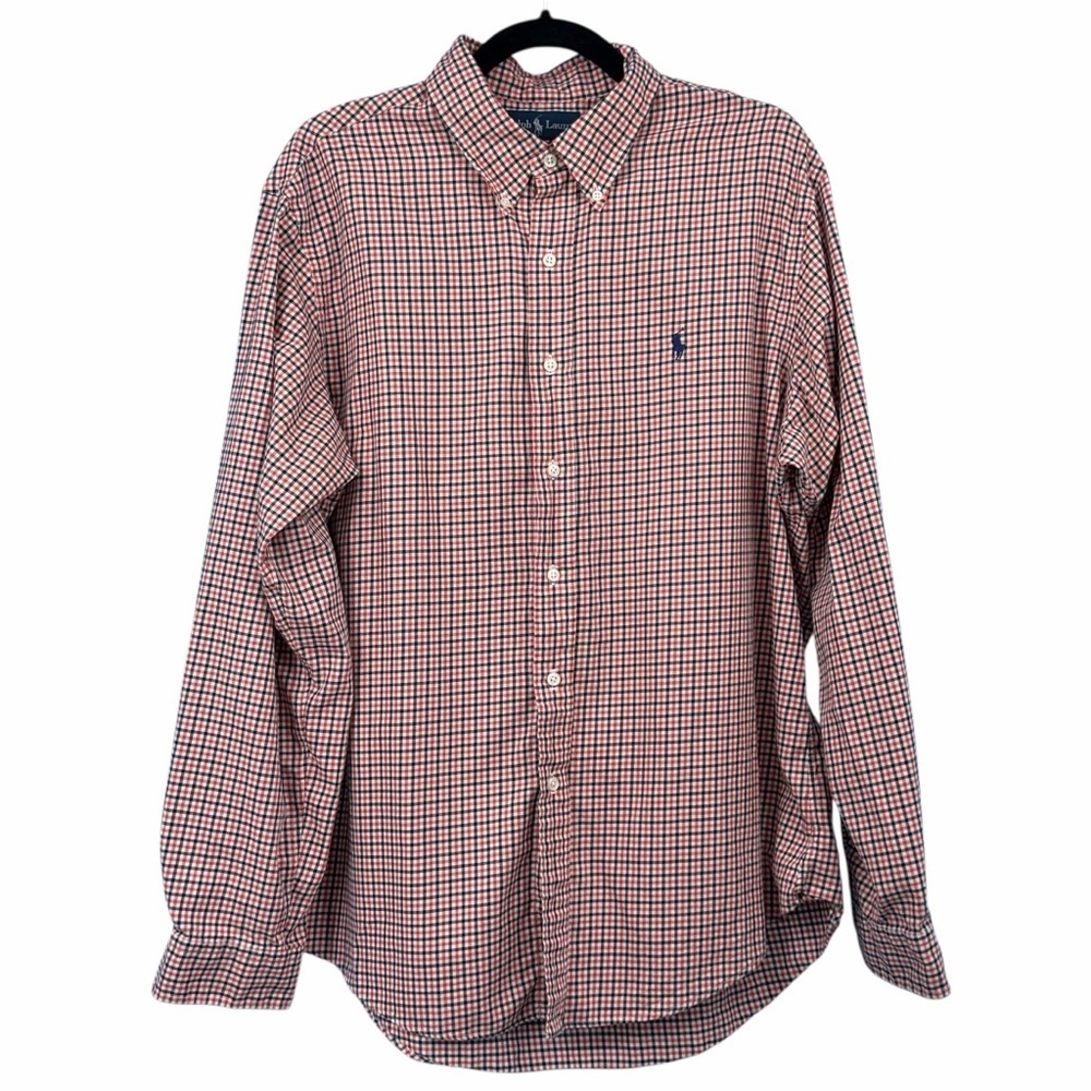 Ralph Lauren Red/Orange and Blue Checkered Shirt